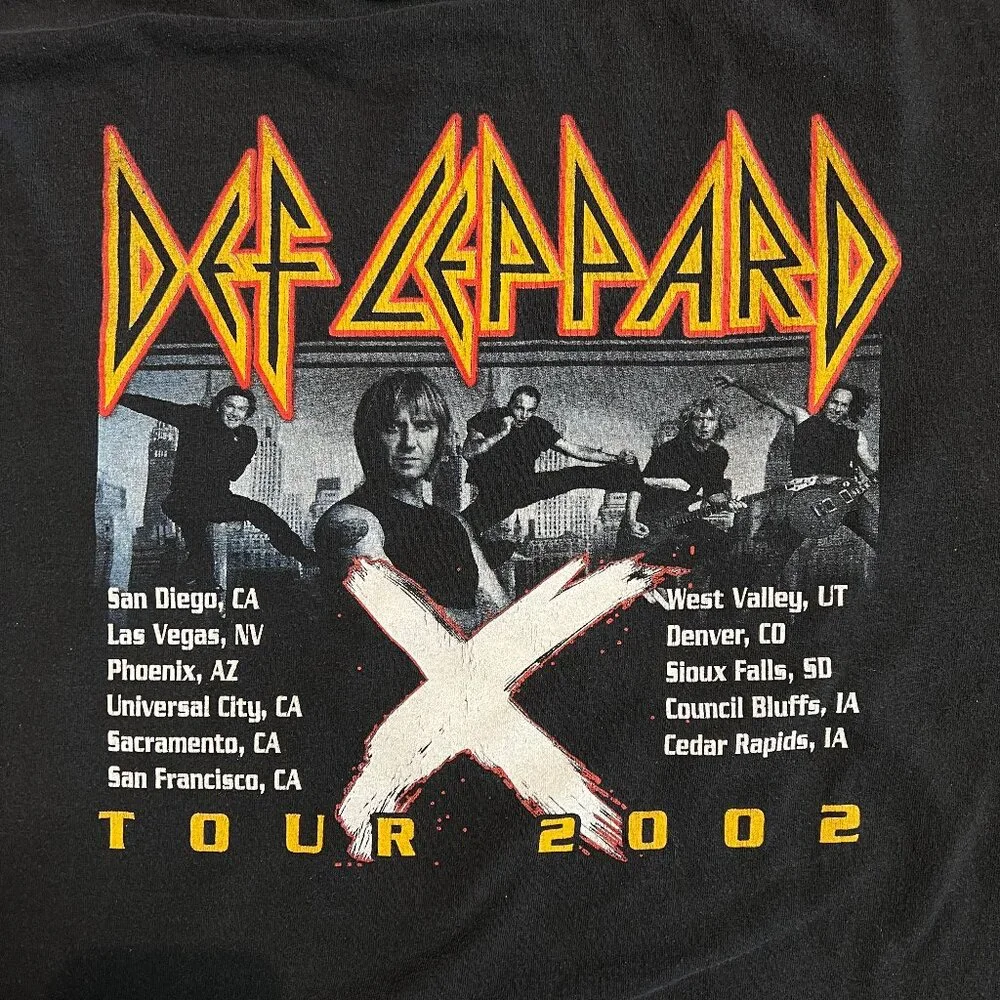 DEF LEPPARD 2002 X Ten Concert Tour Long Sleeve XLarge VINTAGE Black Graphic - Picture 3 of 12